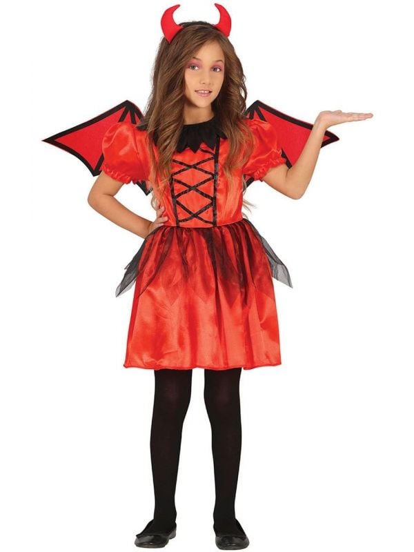 Halloween rode duivel vleugels jurk kind