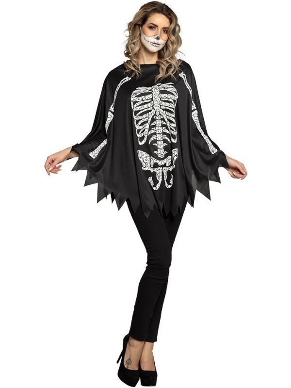 Halloween skelet poncho