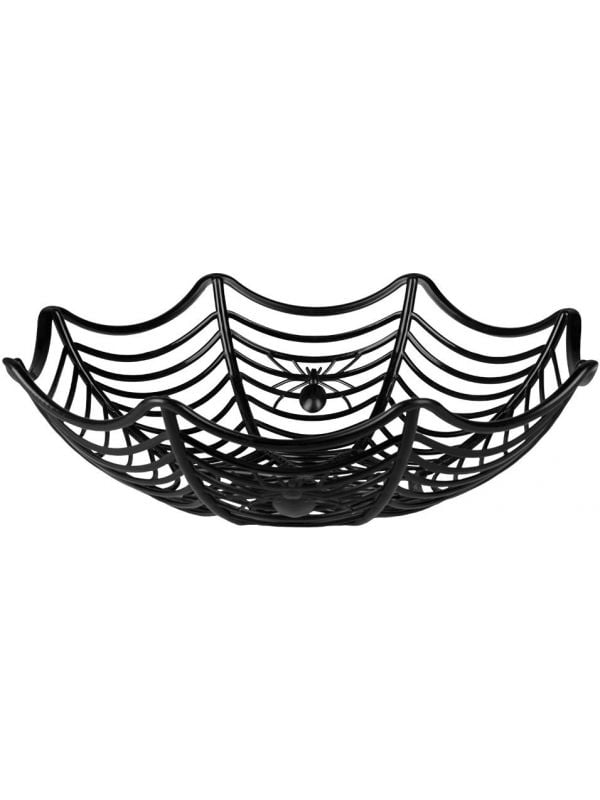 Halloween spinnenweb mandje zwart