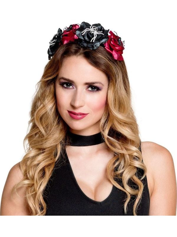 Halloween tiara met spinnen