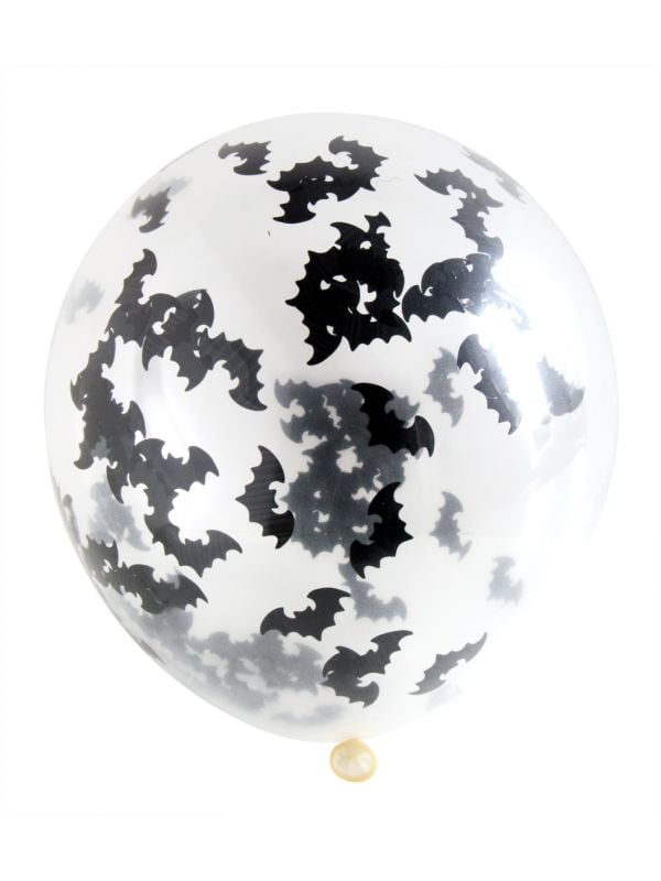 Halloween vleermuis confetti ballonnen 4 stuks