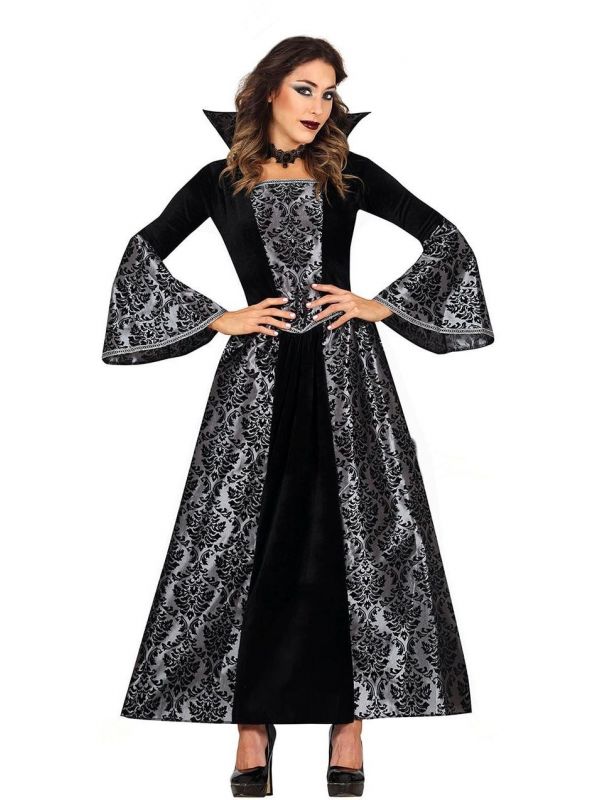Halloween zilveren vampier jurk dames