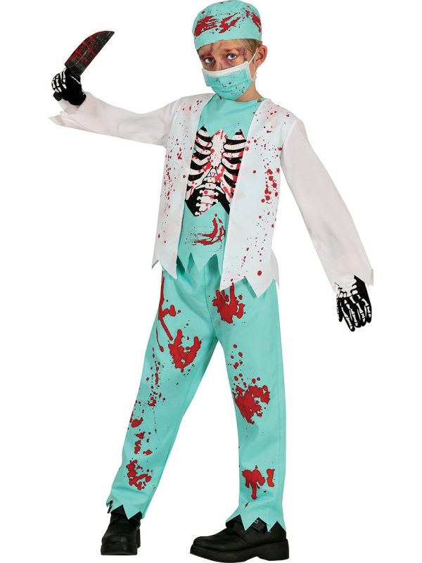 Halloween zombie dokter outfit kind