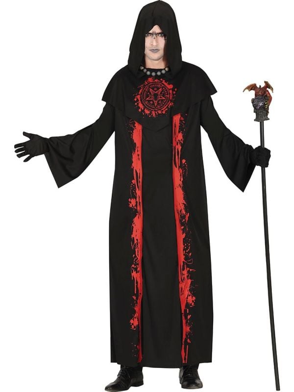 Halloween zwarte satan outfit heren