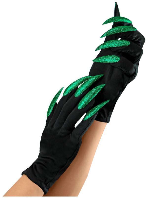 Handschoenen heks met groene nagels