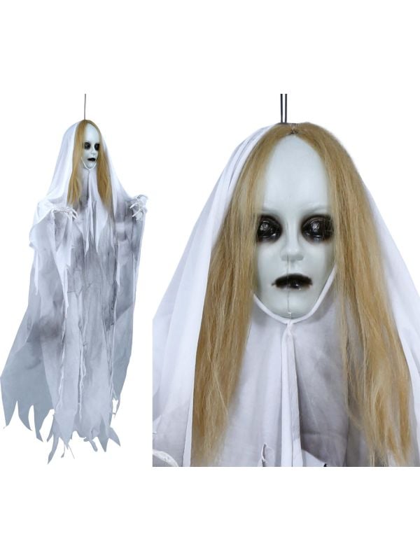 Hangdecoratie spookvrouw met licht, geluid en beweging 100 cm halloween main product photo