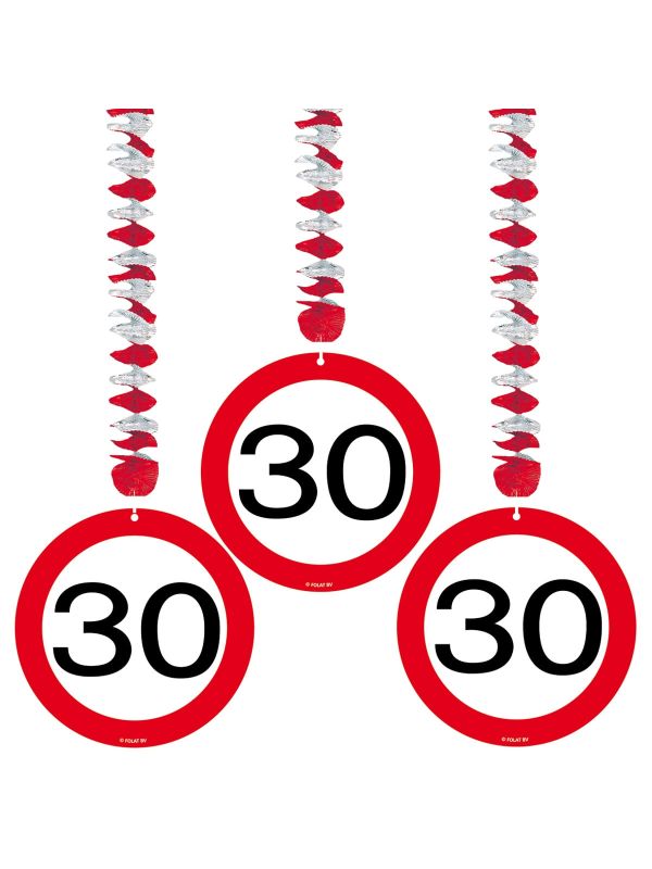 Hangdecoratie verkeersbord 30 jaar