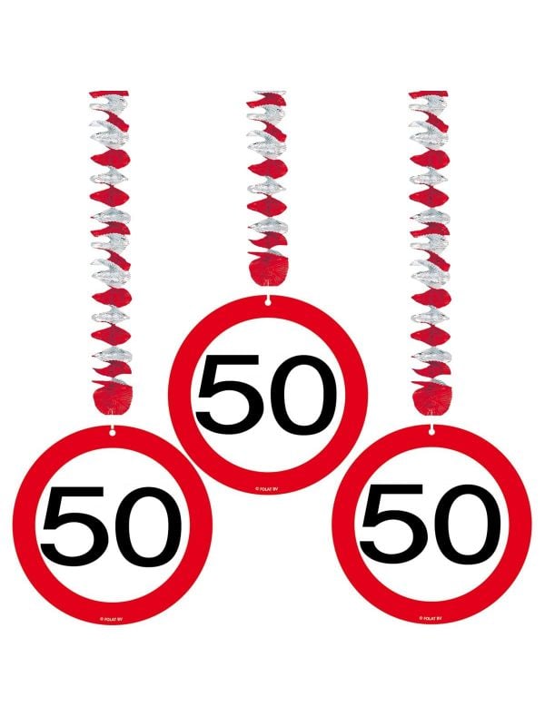 Hangdecoratie verkeersbord 50 jaar