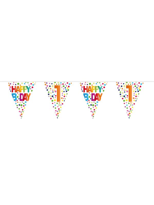 Happy bday stippen 1 jaar vlaggenlijn 10 meter