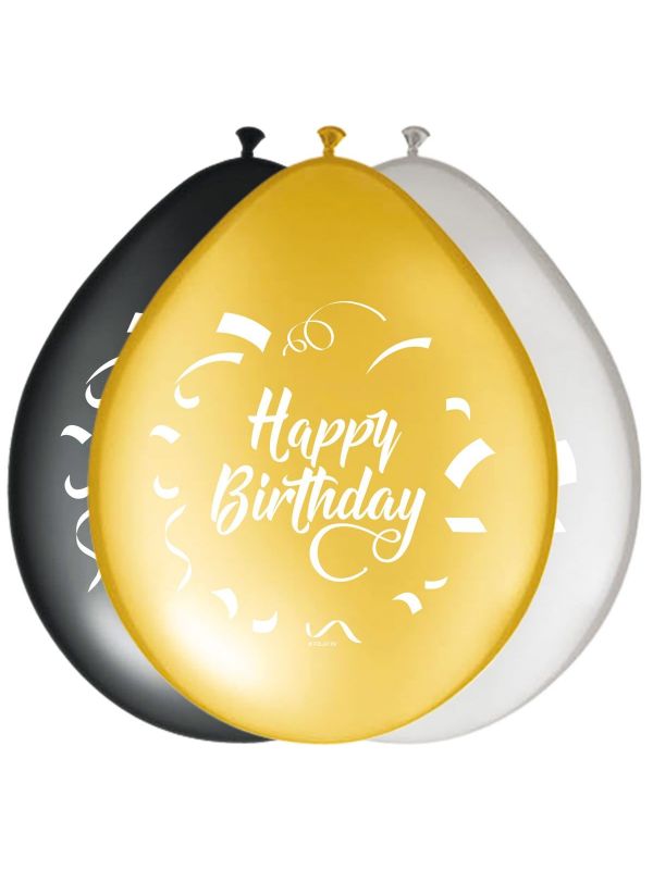Happy birthday stijlvolle feest ballonnen 8 stuks