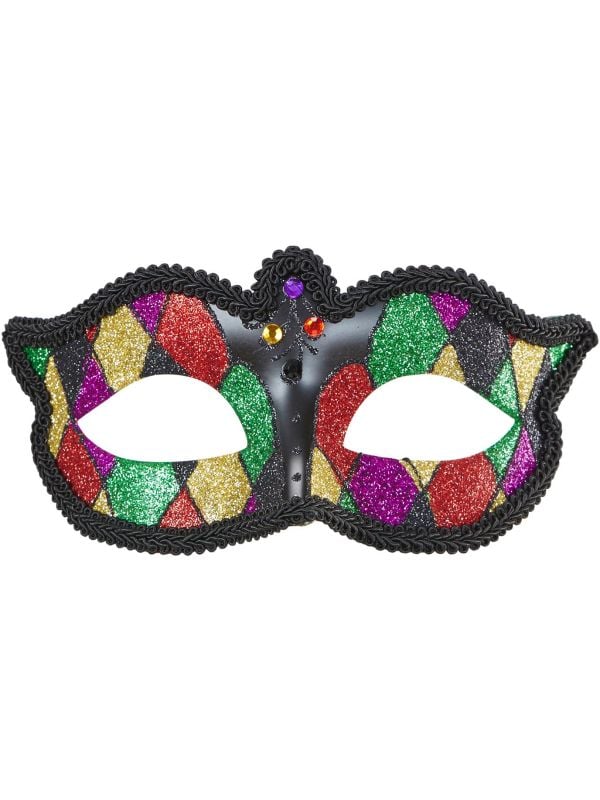 Harlekijn glitter oogmasker