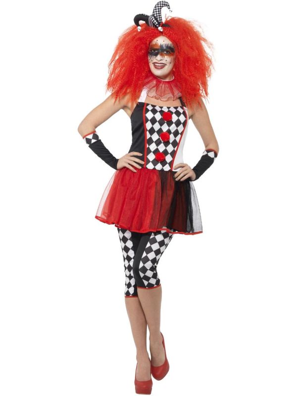 Harlequin dames outfit rood zwart main product photo