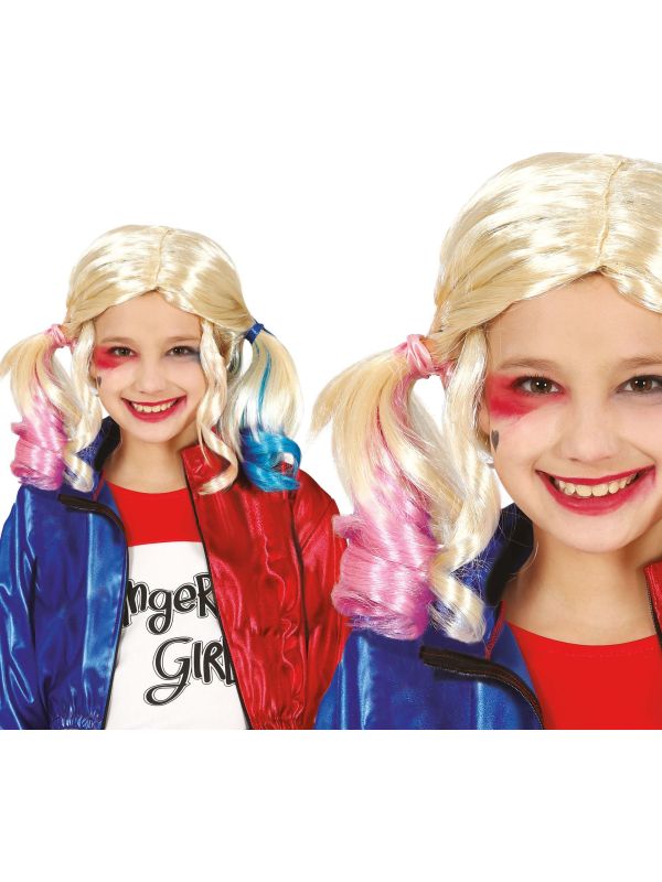 Harley Quinn pruik kind