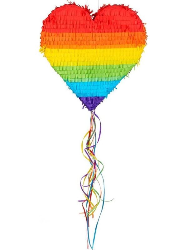 Hartvorm trekpinata regenboog