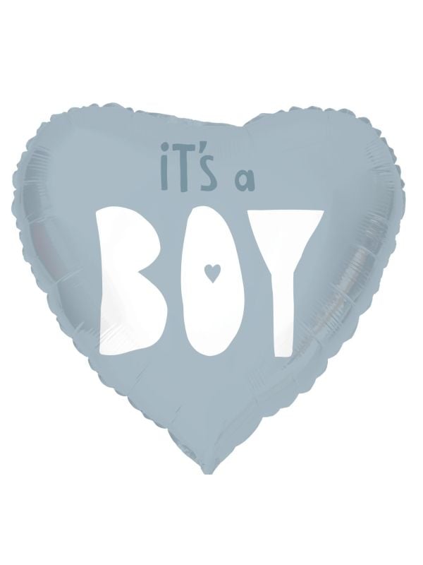 Hartvormig It's a boy blauw folieballon