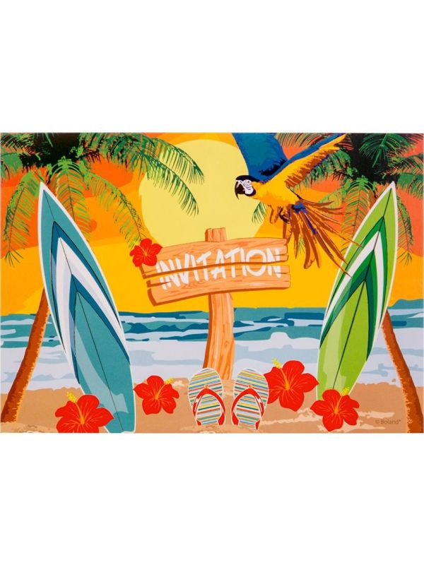 Hawaii beach thema uitnodigingen 6x