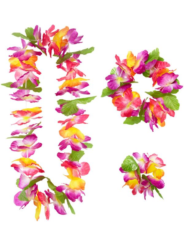 Hawaii bloemen slinger set