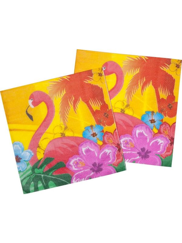 Hawaii flamingo servetten 12x