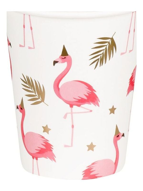 Hawaii flamingo thema papieren bekertjes 10 stuks