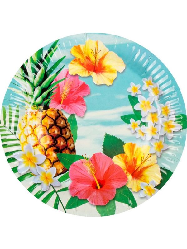 Hawaii paradise thema papieren bodjes 10 stuks