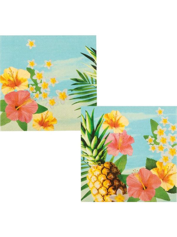 Hawaii paradise thema papieren servetten 20 stuks