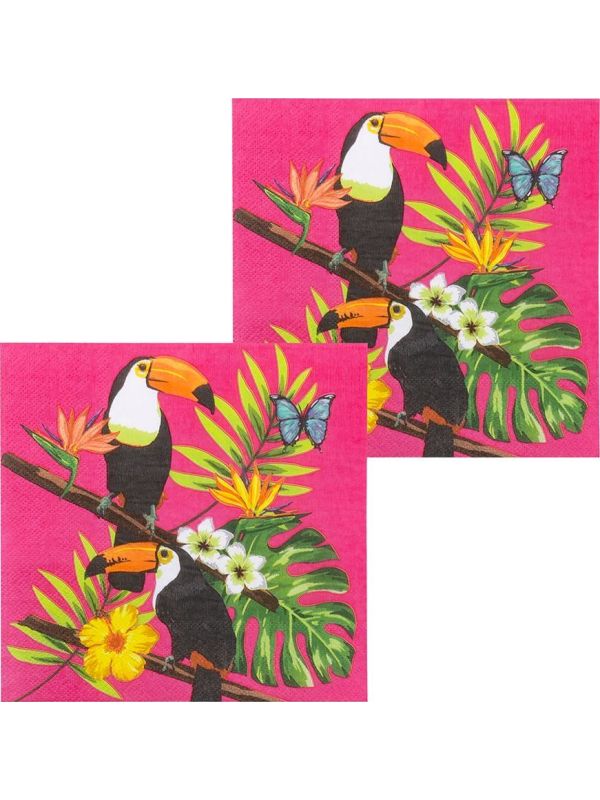 Hawaii toekan thema servetten 12x main product photo