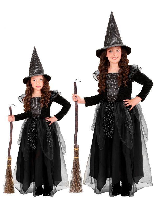Heks wicca jurk zwart kind