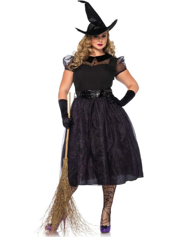 Heksen kostuum dames plus size Feestkleding