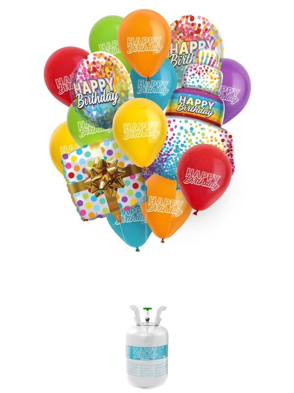 Helium gastank happy birthday ballonnen