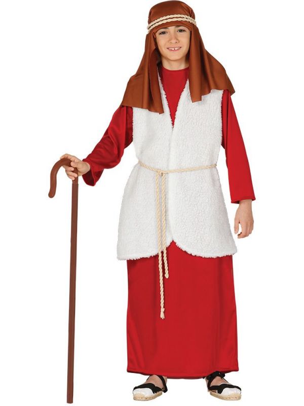 Herder kerststal kostuum rood