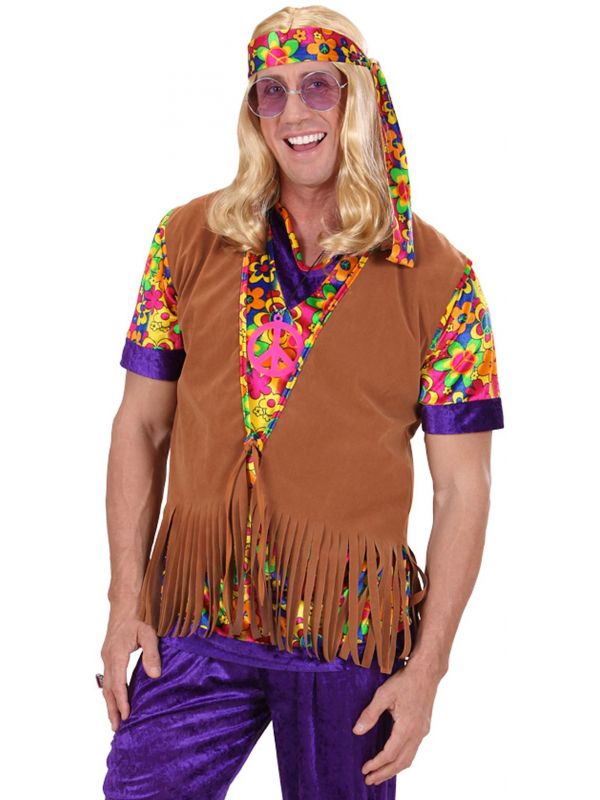 Heren hippie vest met hoofdband
