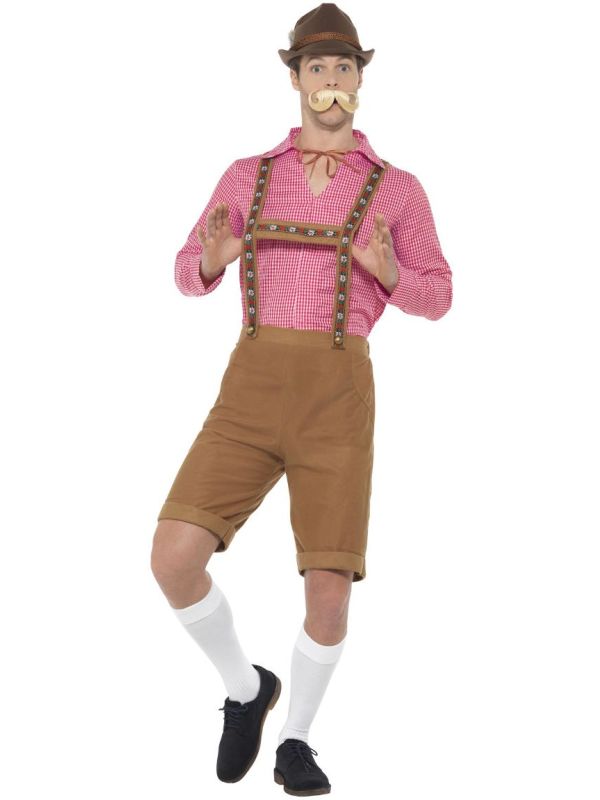 Heren oktoberfest lederhose bruin