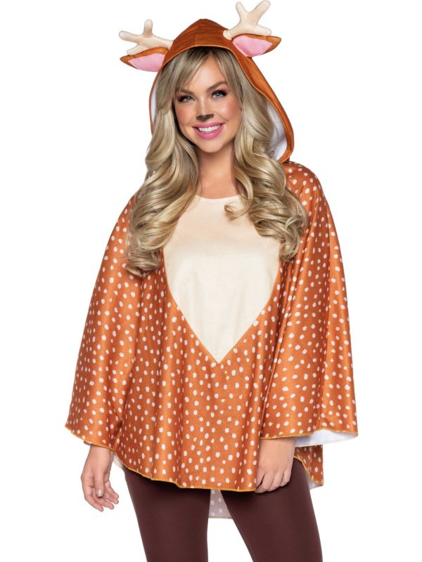 Hertjes poncho met capuchon