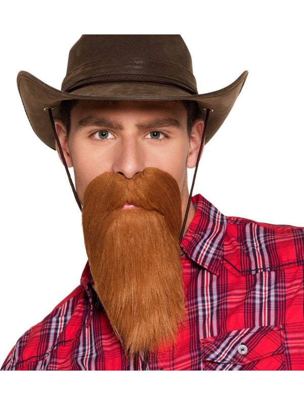 Hillbilly cowboy baard bruin