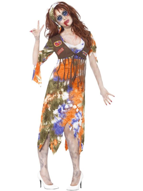 Hippie 60s flower power zombie jurk main product photo