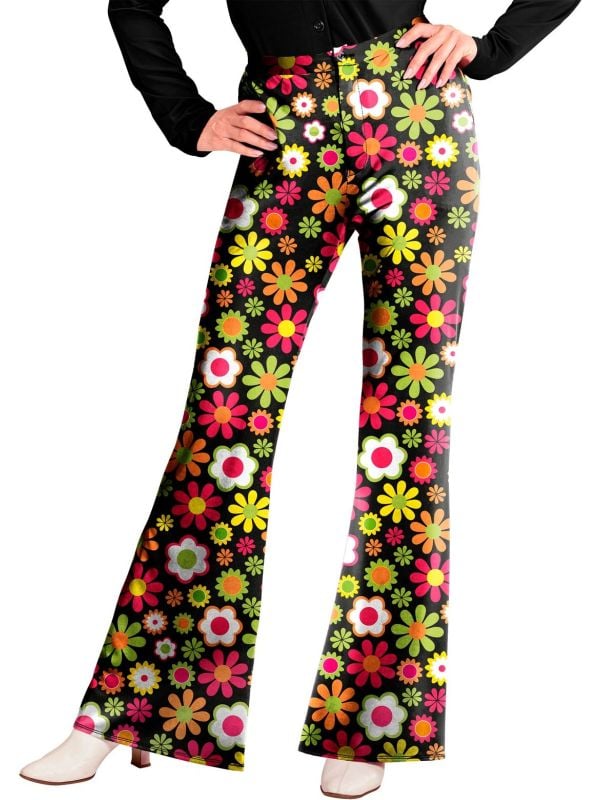 Hippie bloemen 60s pantalon vrouwen