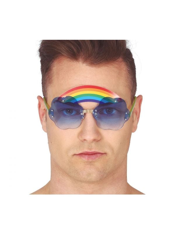 Hippie bril met regenboog