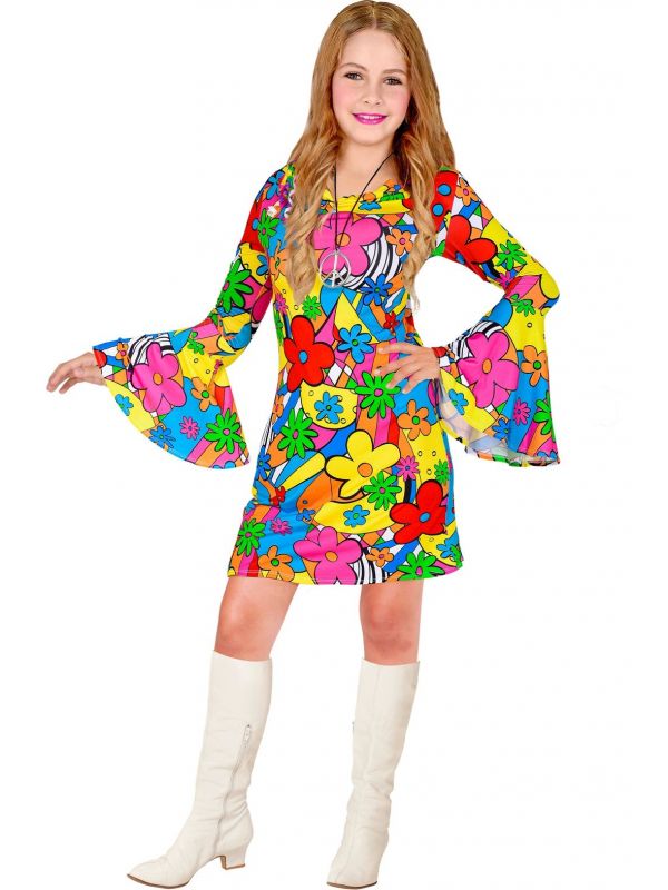 Hippie Flower Power jurk meisjes