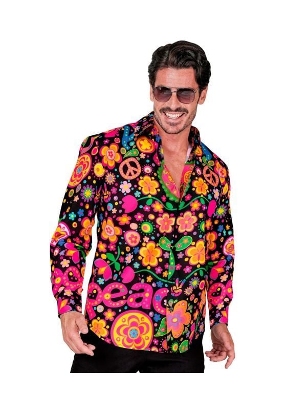 Hippie glow in the dark blouse mannen