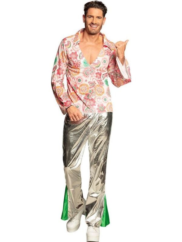 Hippie man kostuum met disco broek