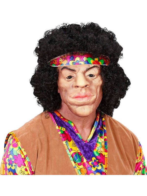 Hippie masker met pruik