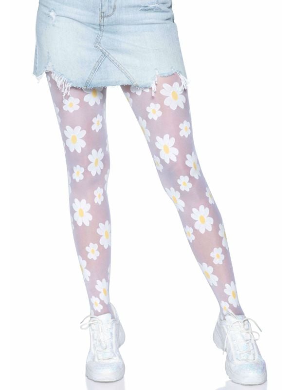 Hippie panty madeliefjes wit main product photo