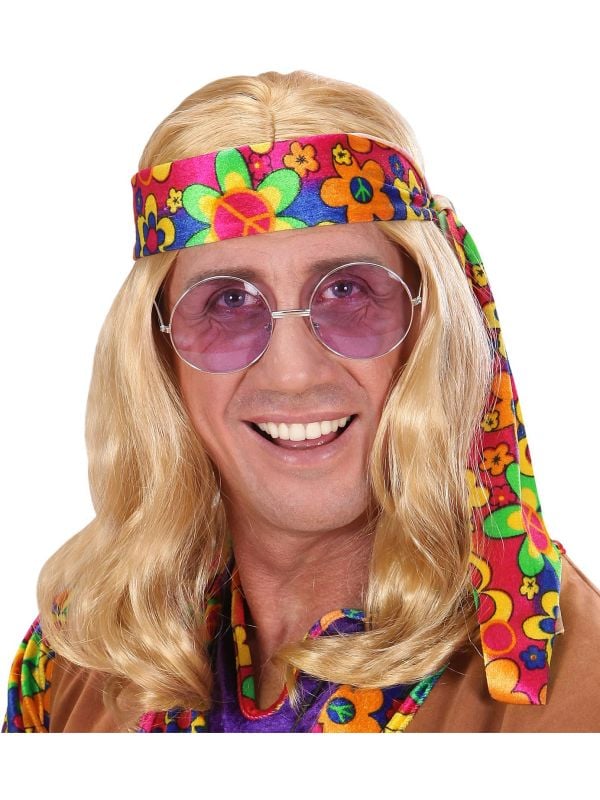 Hippie pruik blond