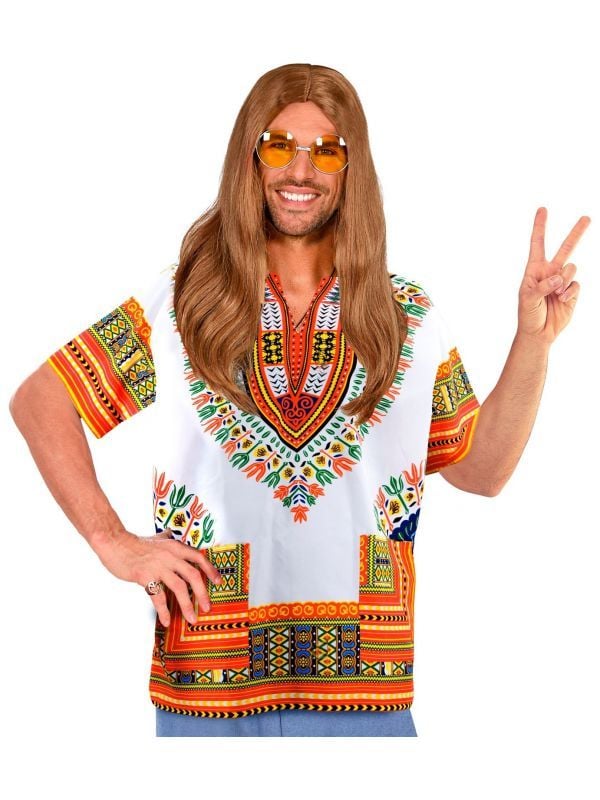Hippie rasta blouse wit mannen