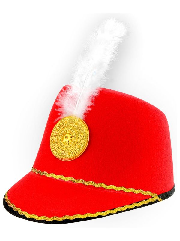 Hoed majorette met veer kind rood main product photo