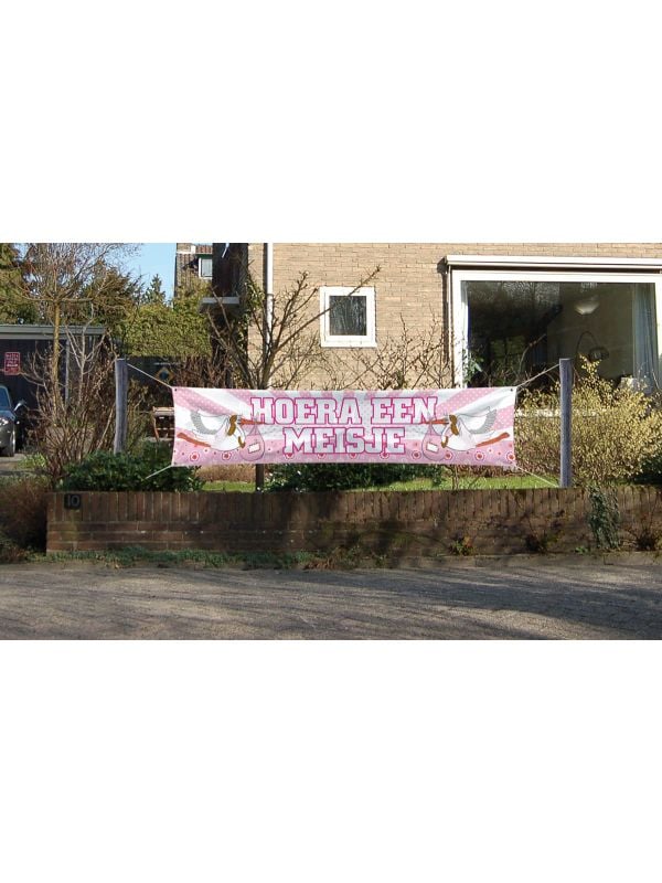 Hoera een meisje geboorte spandoek