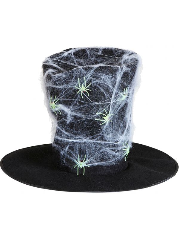 Hoge heksenhoed met spinnenweb