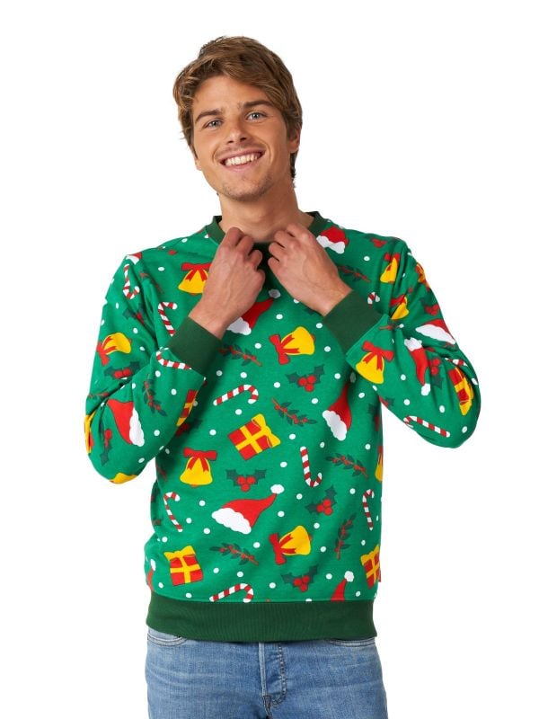 Holiday Greenish Sweater Heren Opposuits