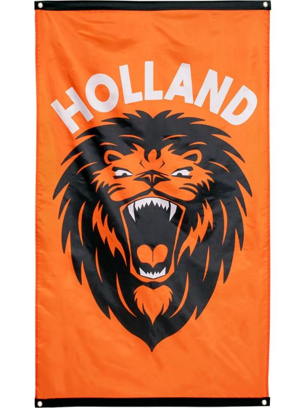 Hollandse leeuw oranje vlag voetbal