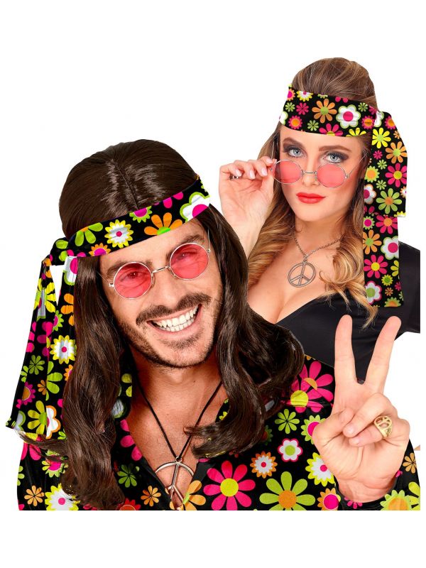 Hoofdband hippie bloemen